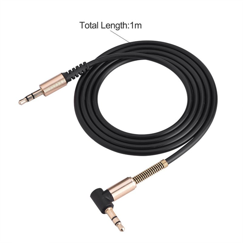 ZERONE Stereo Extension Audio Cable 3.5mm Male to Male Aux Cable 3ft L-Shaped Cord for Speaker Headphone Stereo Devices - Image 2